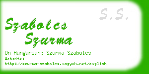 szabolcs szurma business card